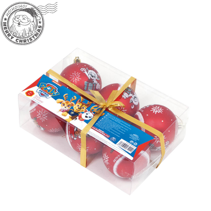 Set 6 Globuri Paw Patrol Crăciun 8cm
