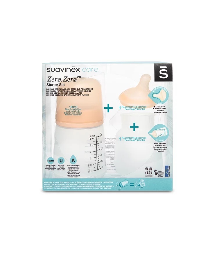 Set Biberon Anticolici Suavinex Zero Zero 180ml - imagine 4