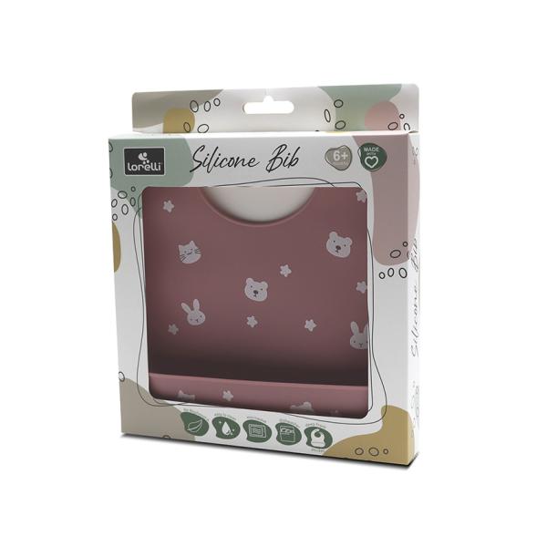 Baveta Lorelli cu Buzunar Silicon, Deep Pink