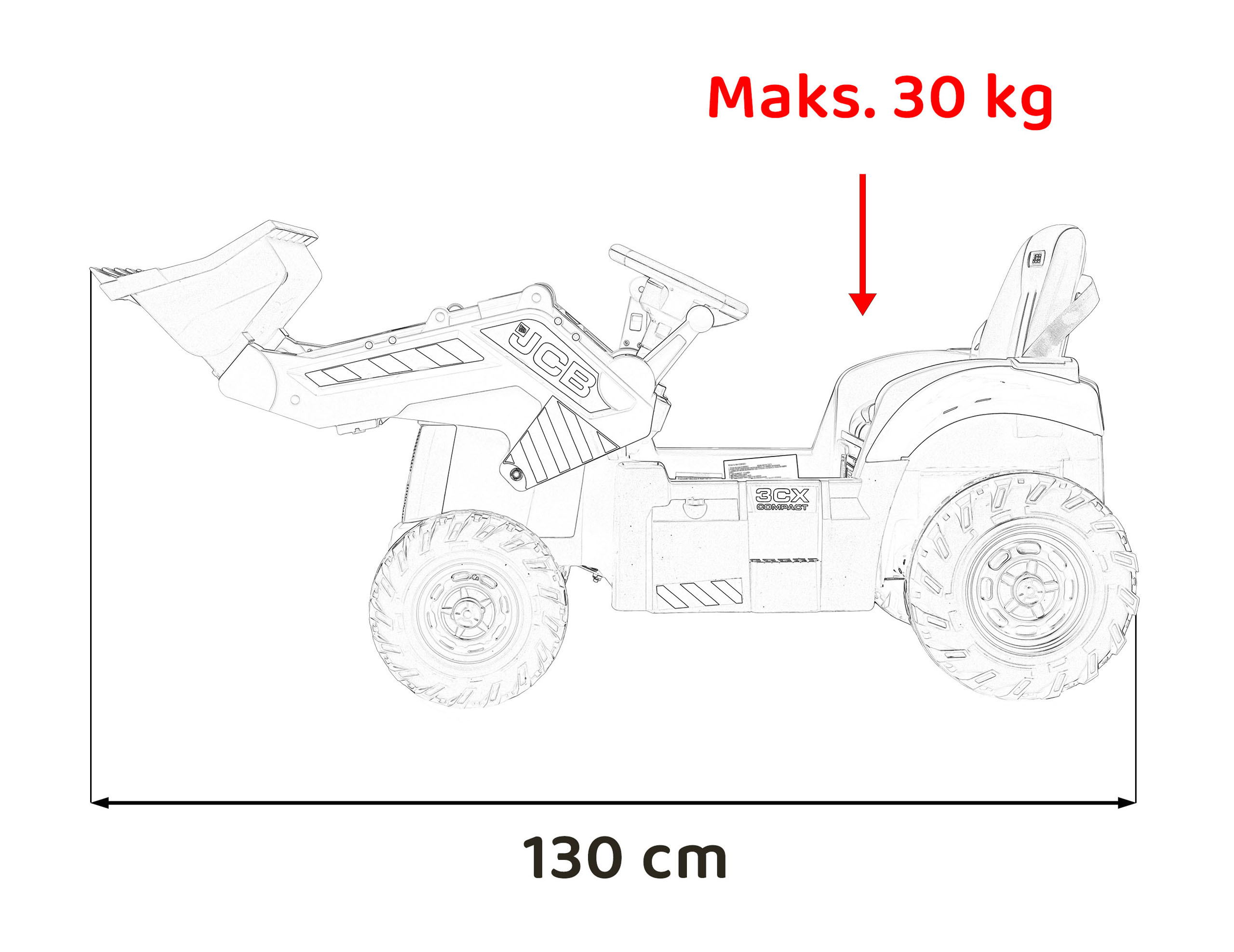 Tractor Electric JCB cu Cupă Manuală Galben - imagine 3