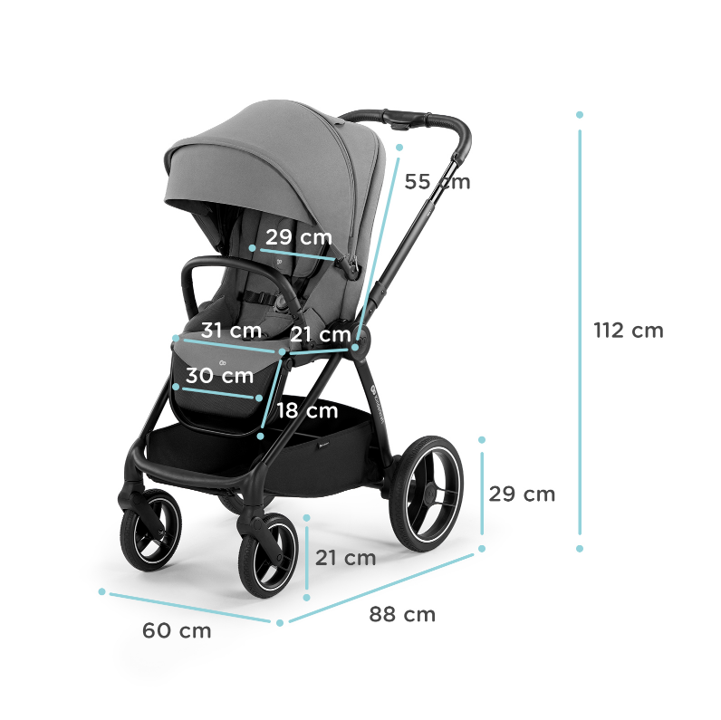 Carucior Kinderkraft Nea 2 in 1 Platinum Grey - imagine 9