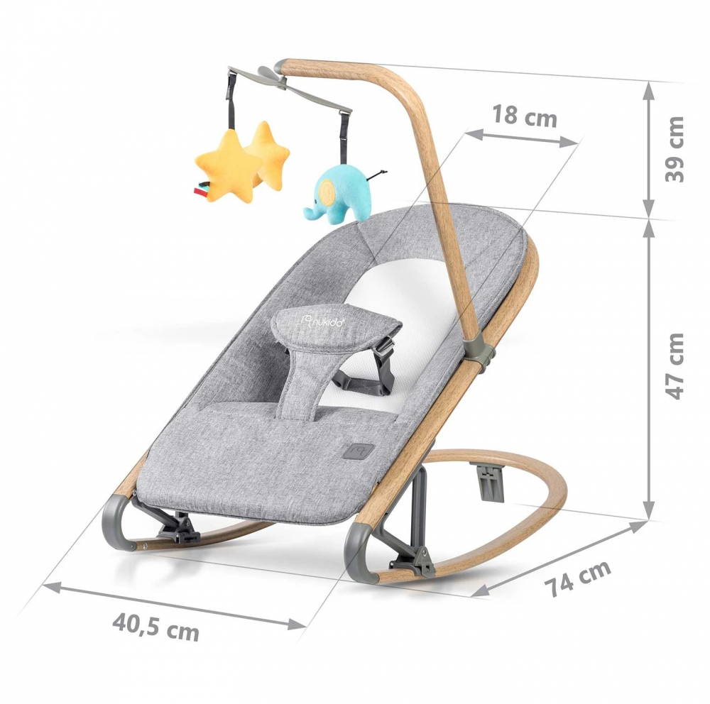 Balansoar Bebeluși Nukido Gri Pliabil Compact - imagine 9