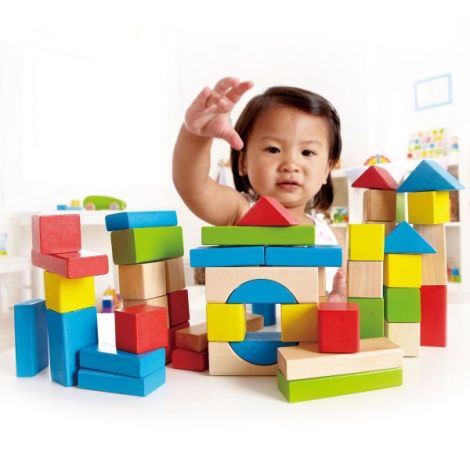 Cuburi Lemn Hape 50Pcs Jucărie Construire Creativă - imagine 2