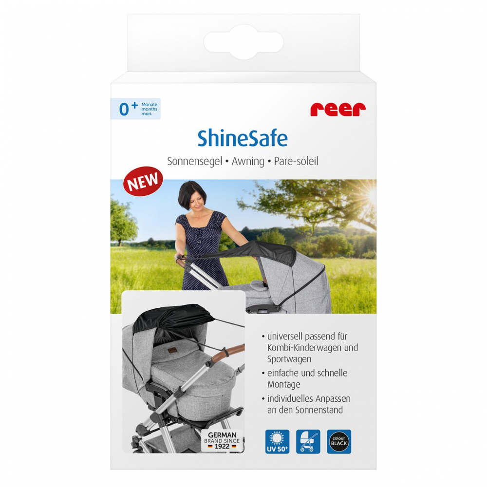 Copertină Reer ShineSafe UV 50+ Universală Negru