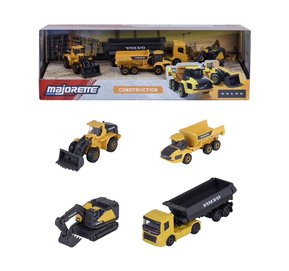Set 4 Utilaje Metalice Volvo Construction - Majorette
