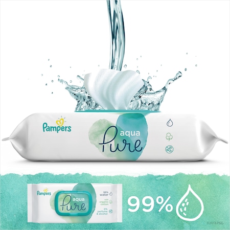 Servetele Pampers Aqua Pure cu Bumbac Organic