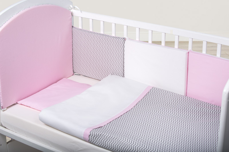 Set Pat 10 Piese Bubaba Chevron Grey Pink - imagine 2