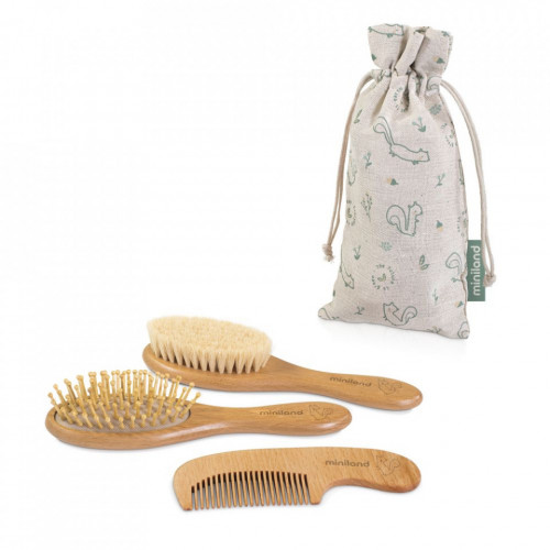 Set îngrijire păr Miniland cu accesorii naturale - imagine 2