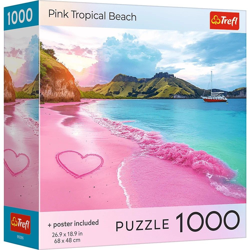 Puzzle Trefl 1000 USA Plajă Tropicală cu Poster