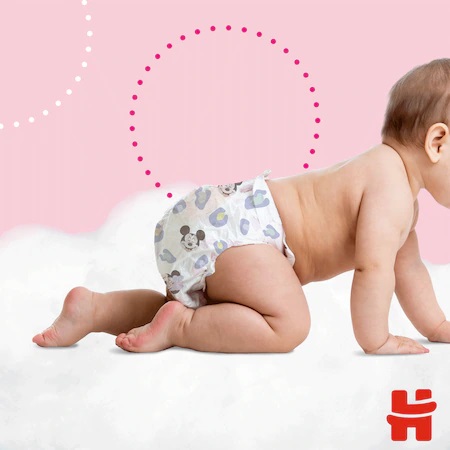 Huggies Little Movers Girl, 6-11kg, 116 buc - imagine 7