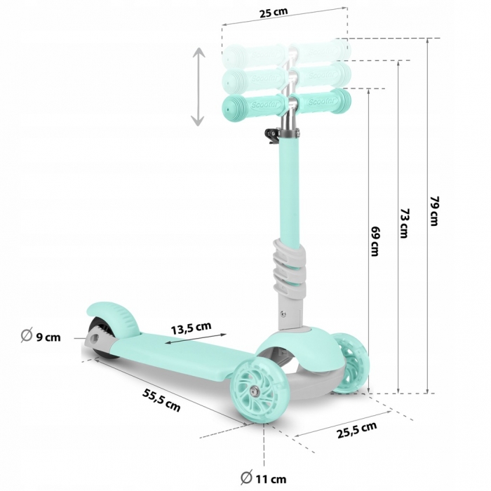 Trotineta 3 in 1 Ricokids Buggy Mint - imagine 9