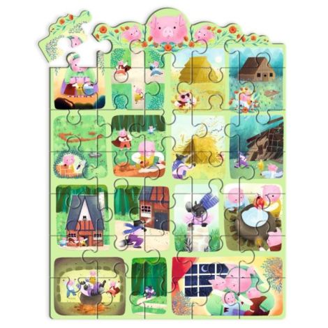 Puzzle Cei Trei Purcelusi Djeco - Poveste si Joaca - imagine 3