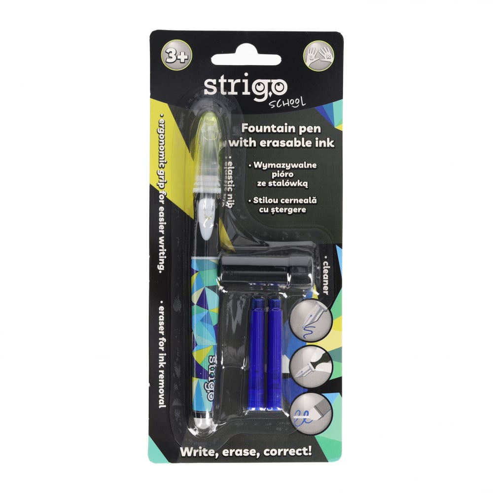 Stilou Strigo Ergonomic cu Cernelă Ștergibilă Albastră