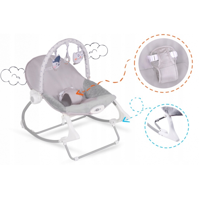Balansoar Ricokids 7308 Gri cu Vibrații - imagine 5