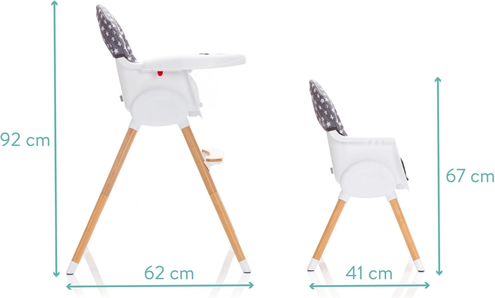 Scaun înalt Paul Star Grey Fillikid, Masa Practică - imagine 4