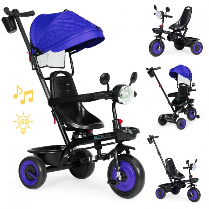Ecotoys Tricicleta 3in1 Albastru Copii 6luni-6ani
