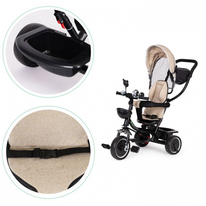Tricicleta Ecotoys JM-066-9 Roșu cu Scaun Rotativ - imagine 8