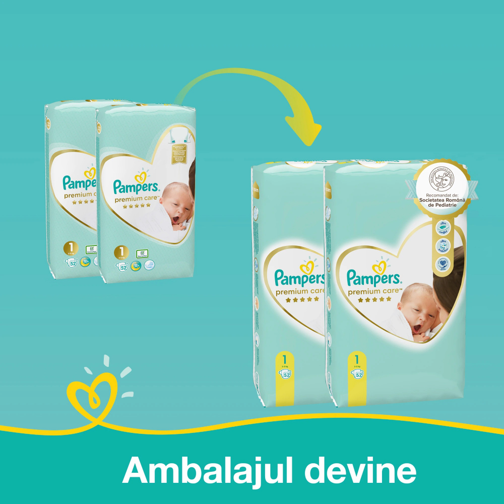 Pampers Premium Care 1, 104 buc, Fine ca mătasea - imagine 8