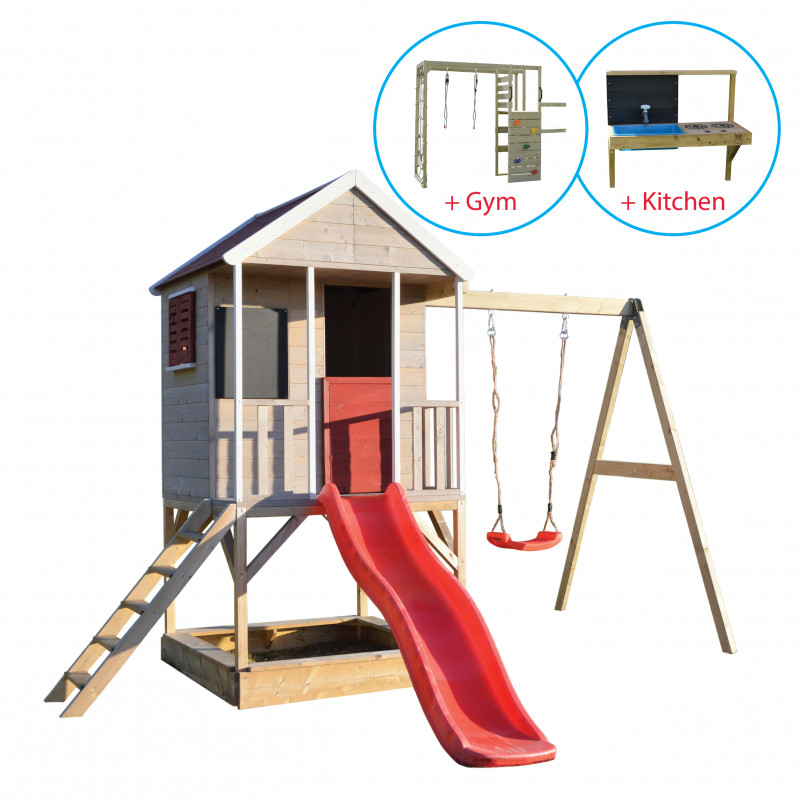 Casuta Summer Adventure Wendi Toys cu Tobogan - imagine 7