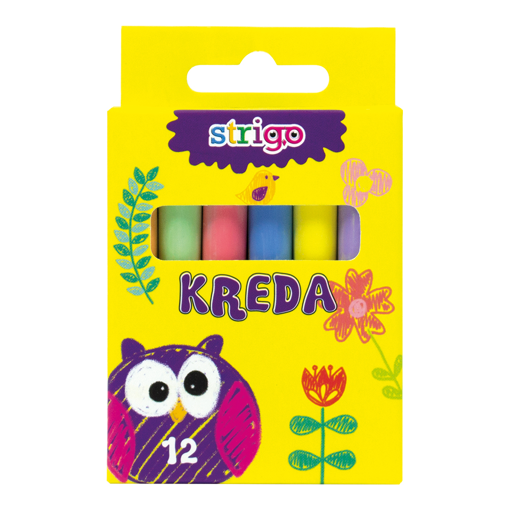Set Creta Colorata Subtire Strigo, 12 Buc