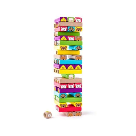 Turnul Sammy Lemn Woodyland | Joc Educativ Animale - imagine 2