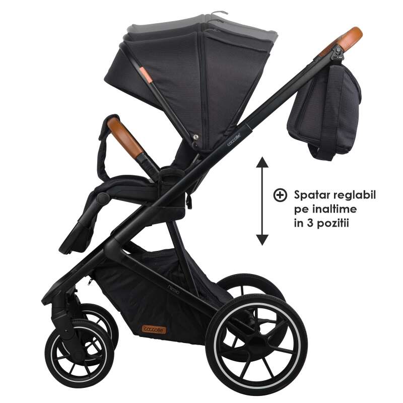 Coccolle Nessia 2in1, Roti Cauciuc, Negru - imagine 2