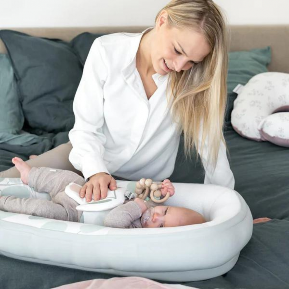 Doomoo Baby Nest Cocoon Bumbac Organic Aqua Green