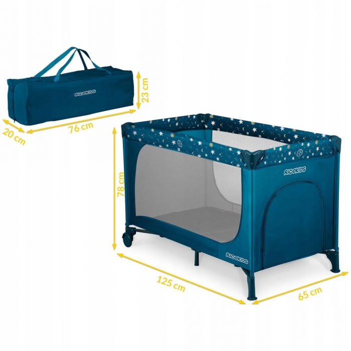Patut Pliabil Ricokids cu Roti - Confort Siguranta - imagine 9