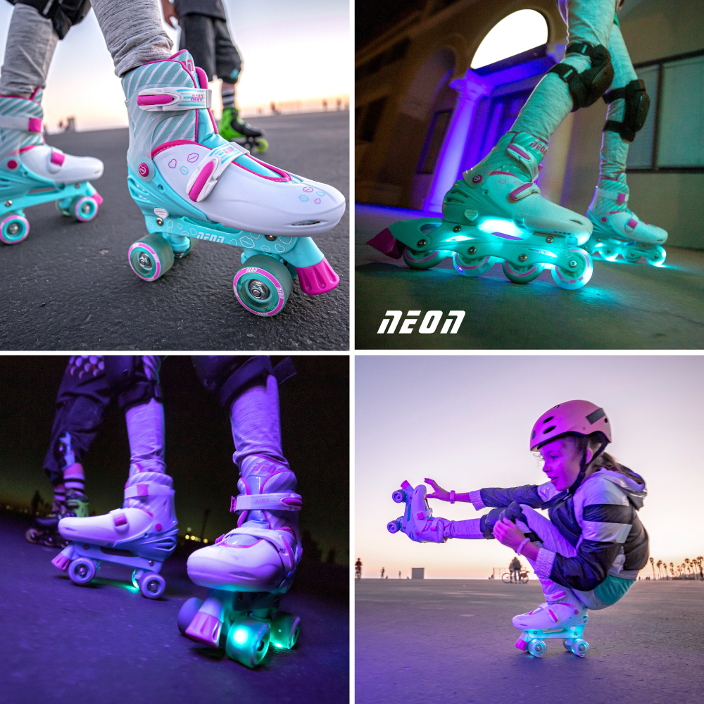 Role Neon 2 in 1 Combo Skates, 34-37, Teal Pink - imagine 6