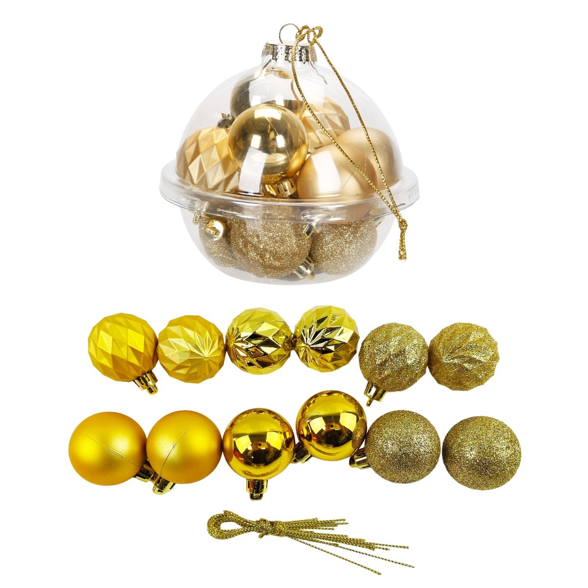 Set 12 Globuri Aurii Crăciun Alska Elegante