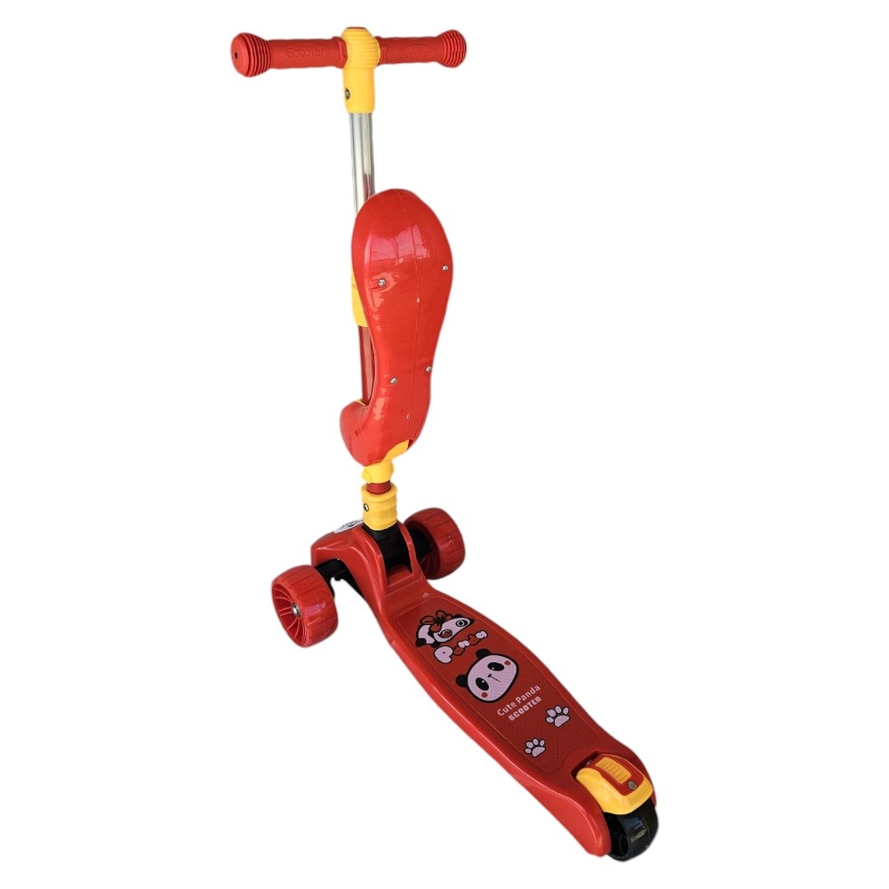 Novokids Mini Scooter 8010 Rosu 2 in 1 cu LED - imagine 2