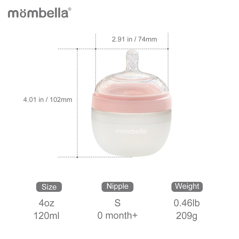 Biberon Anticolici Mombella 120ml Roze - imagine 3