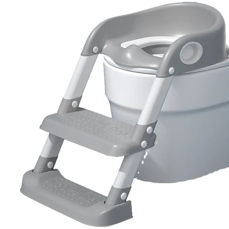 Reductor Toaleta Little Mom cu Scarita și Manere Gri - imagine 2