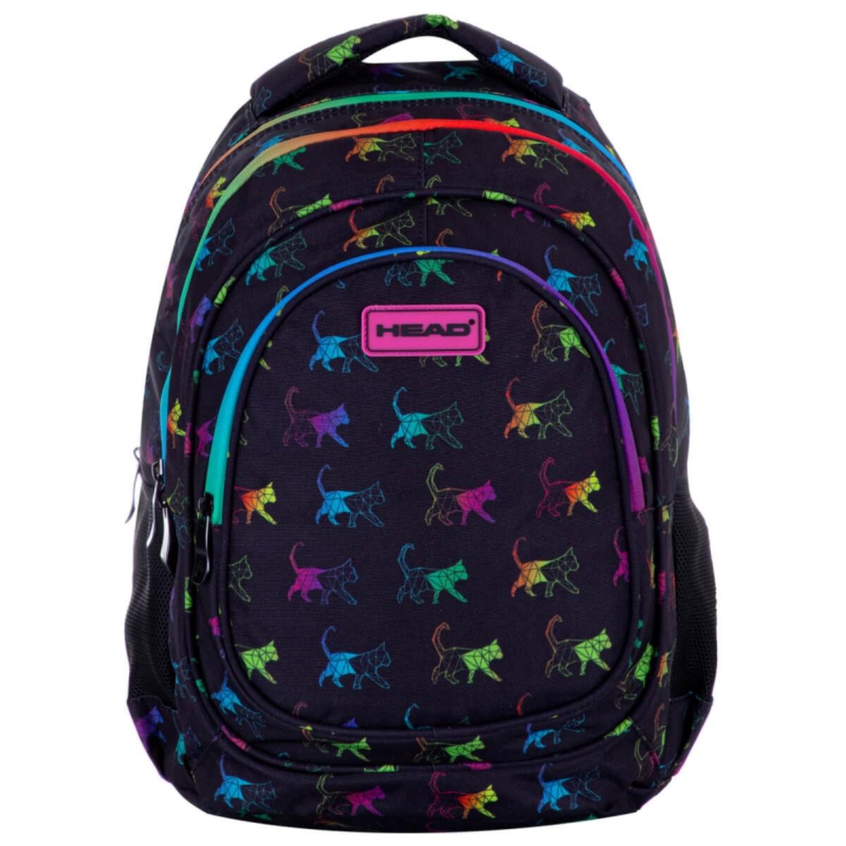 Ghiozdan Head Kitty Rainbow, 3 Compartimente, Impermeabil