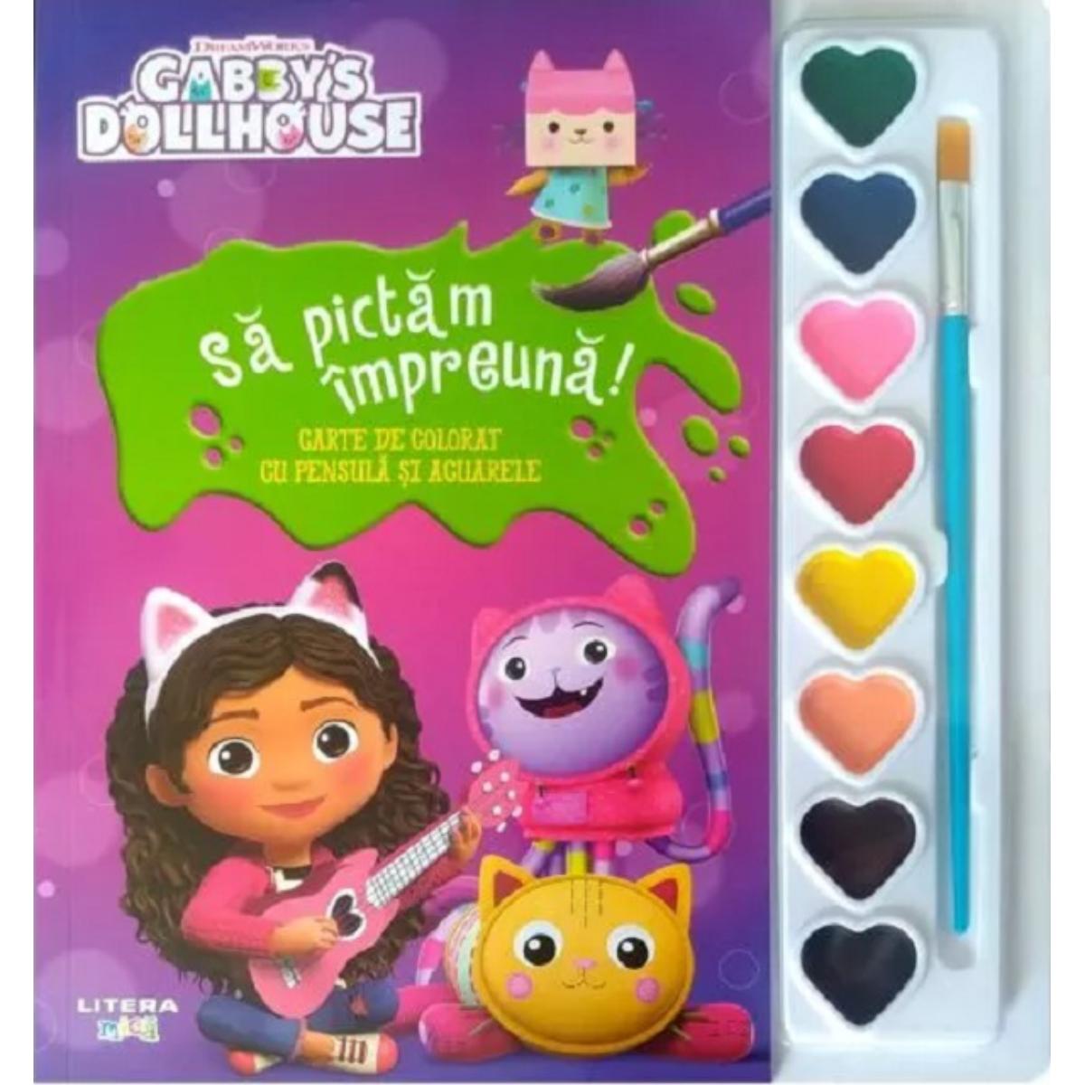 Gabbys Dollhouse Carte Colorat cu Acuarele | Litera