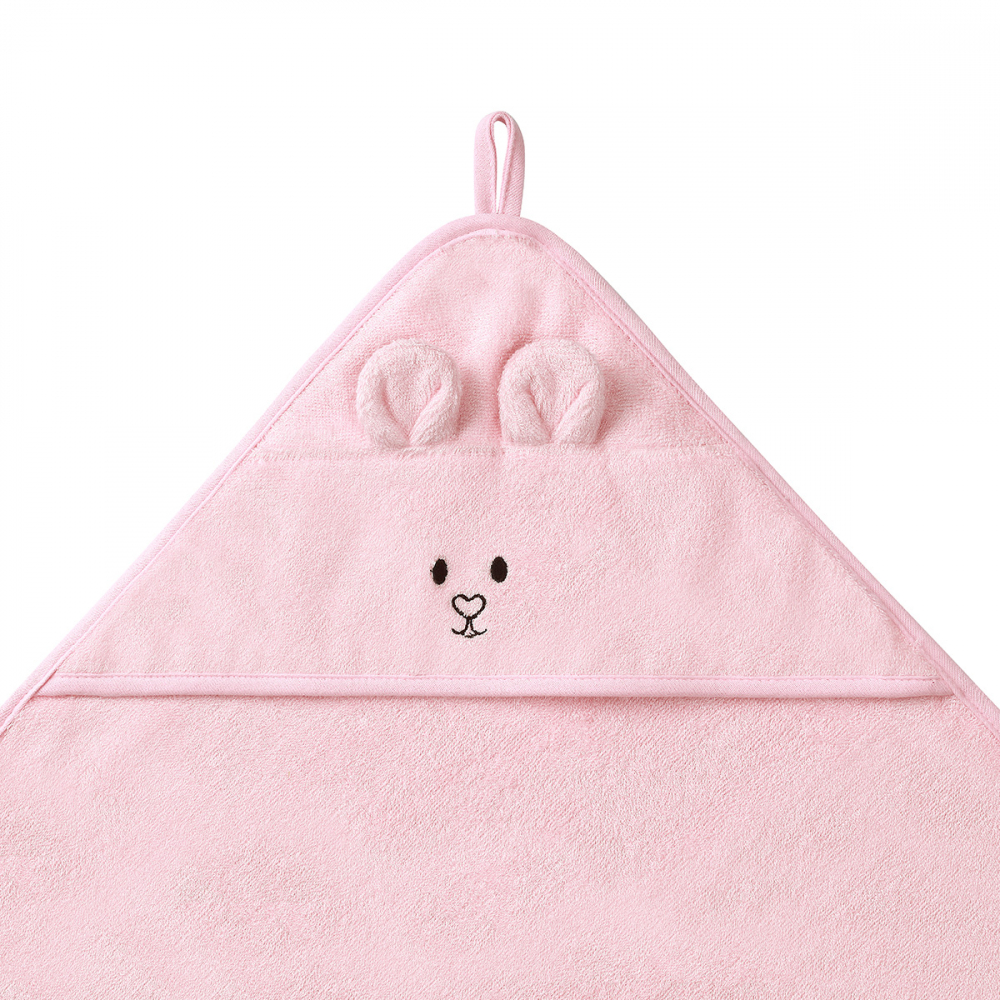 Prosop Bambus Babyono cu Gluga, Roz, 100x100 cm - imagine 2