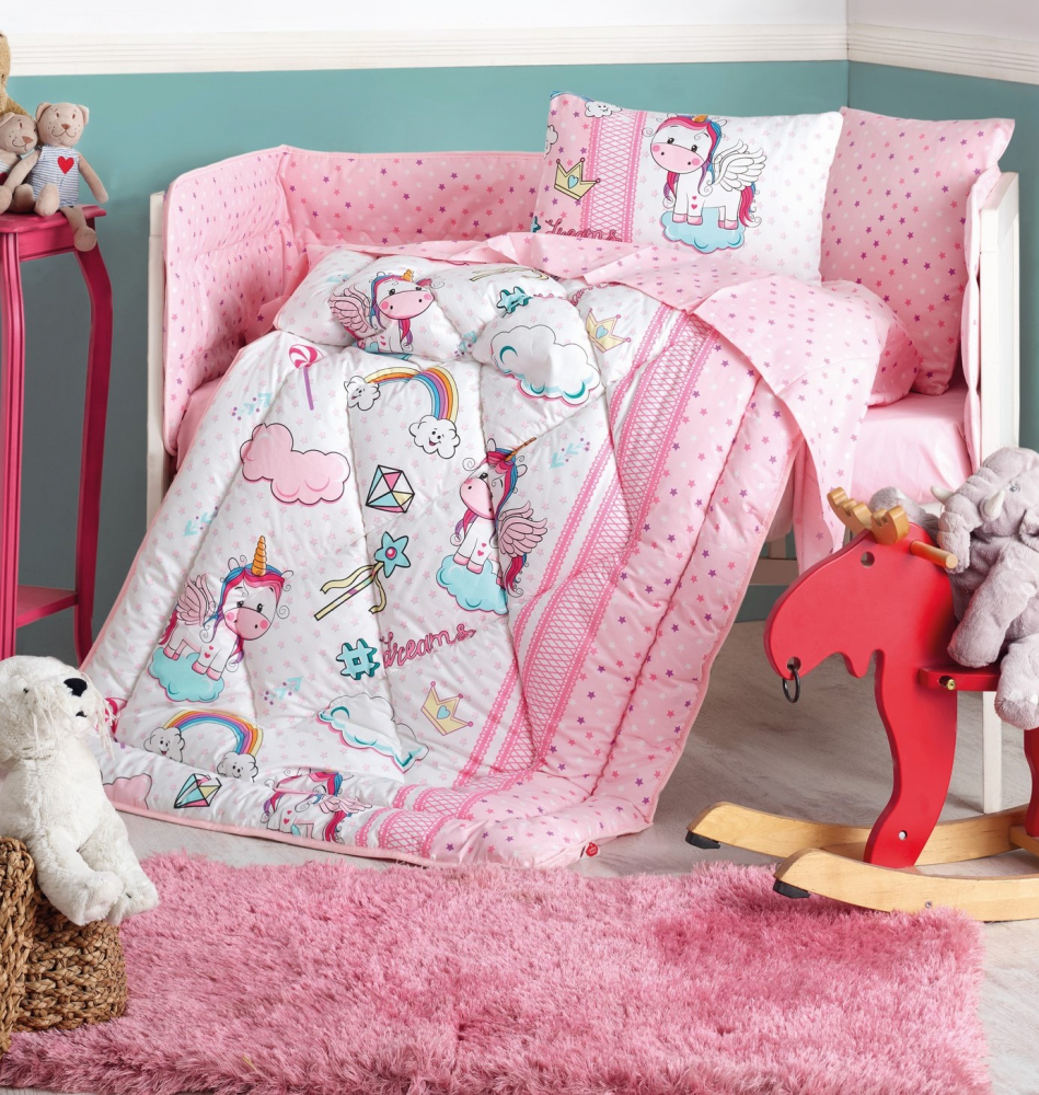 Lenjerie Patut Cotton Box Unicorn Ranforce - imagine 2