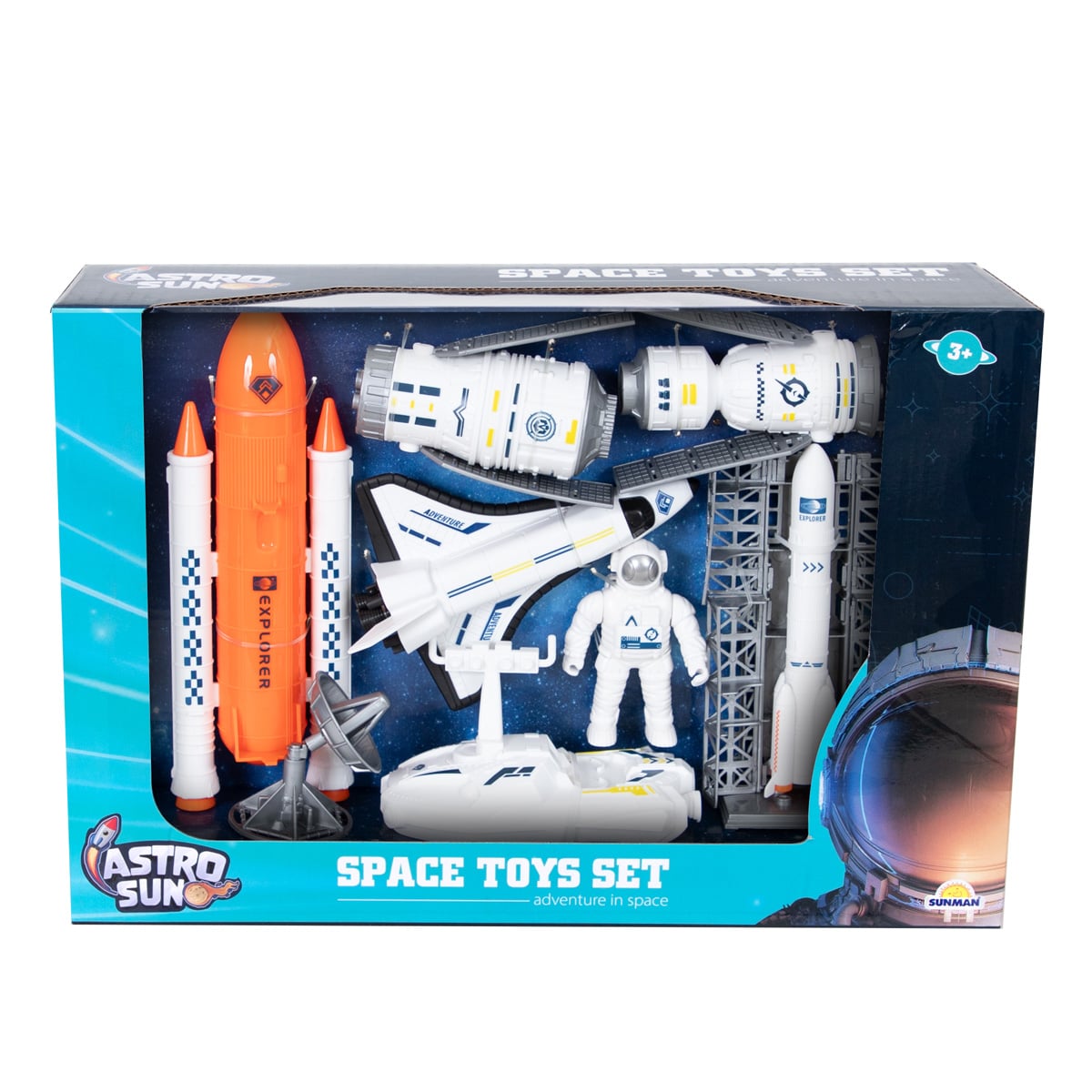 Set Vehicule Spatiale Sunman Racheta + Astronaut