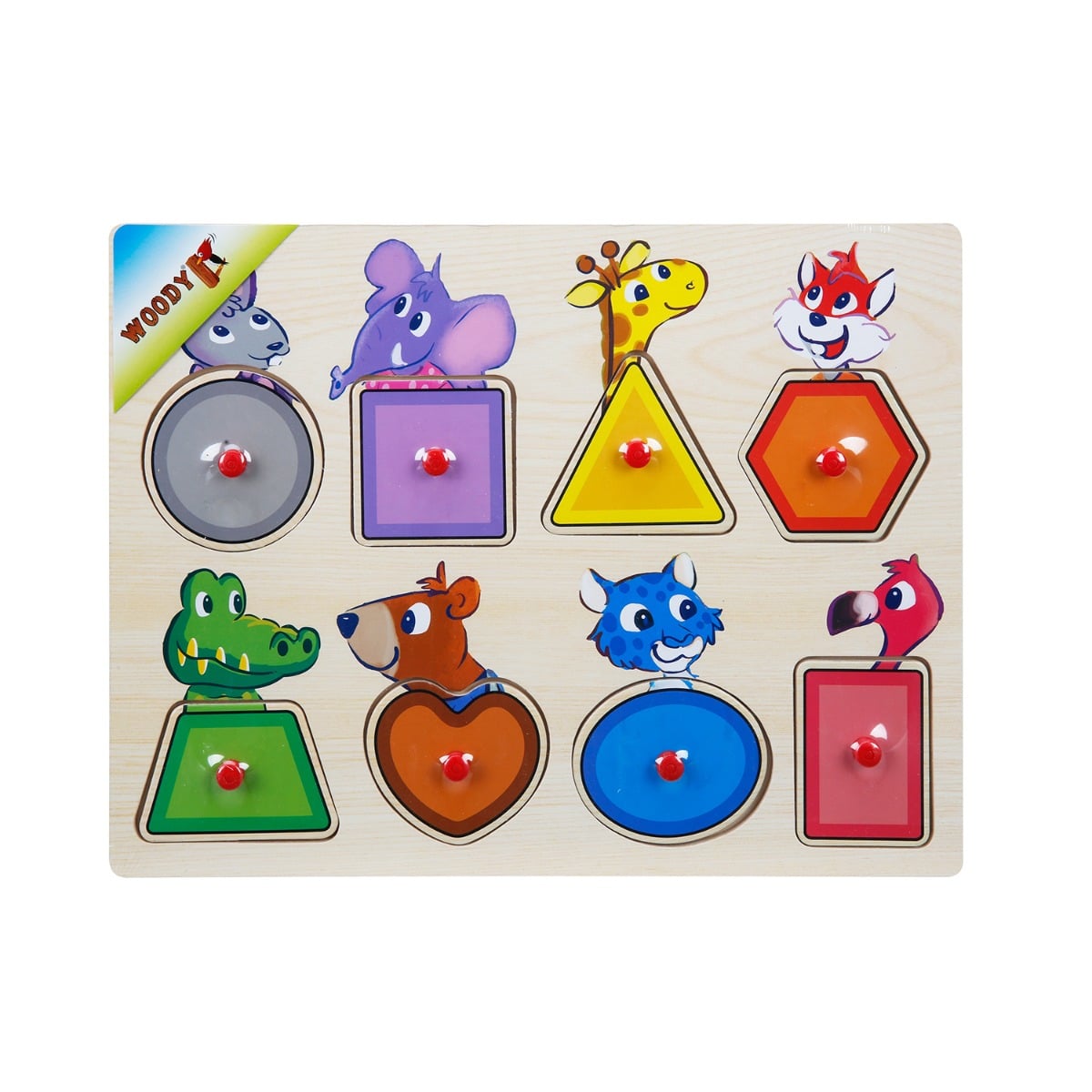 Joc educativ lemn Animale Salbatice Sunman 8 piese