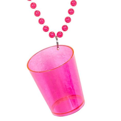 Colier Pahar Shot Roz Widmann - Accesoriu Petrecere - imagine 2