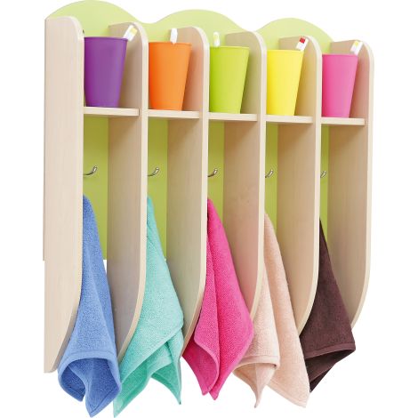 Cuier baie Moje Bambino, 5 carlige, Verde - imagine 5