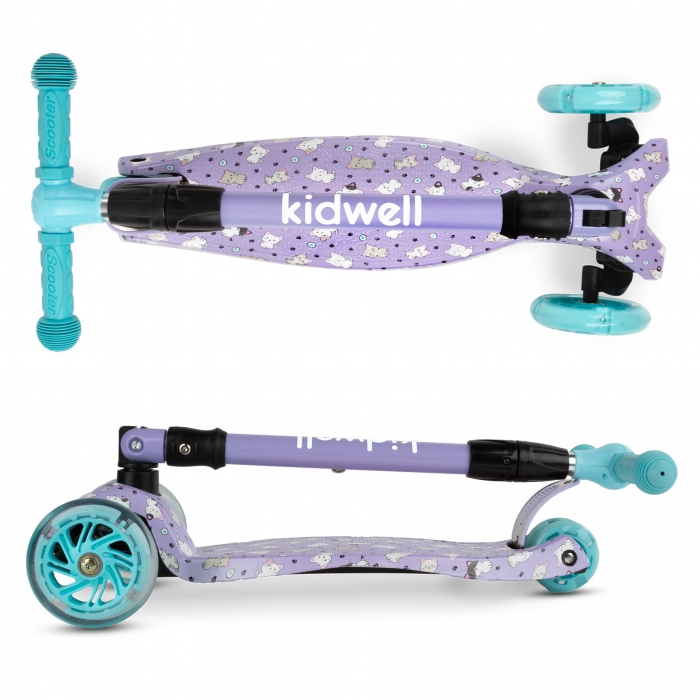 Trotineta Kidwell Vento Kitty Pliabilă cu LED - imagine 4
