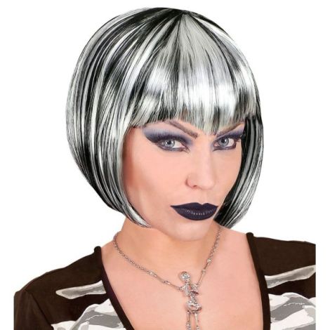 Peruca Bob Alb/Negru Widmann - Costum Perfect - imagine 2