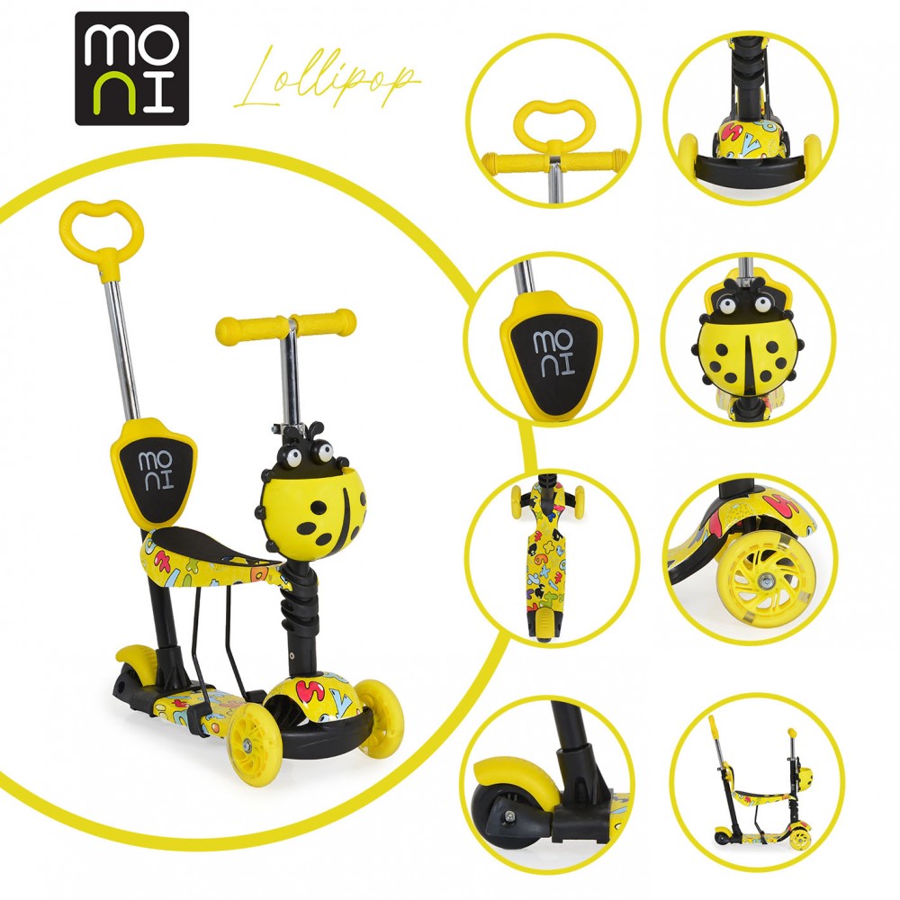 Trotineta 3in1 Moni Lollipop cu luminite - imagine 3