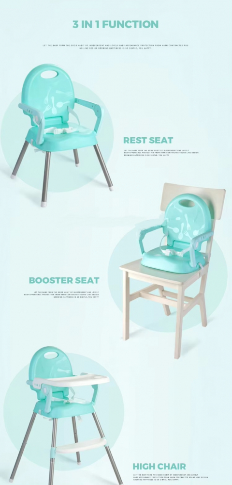 Little Mom Booster Gray - Scaun Masa 3-in-1 Pliabil - imagine 4