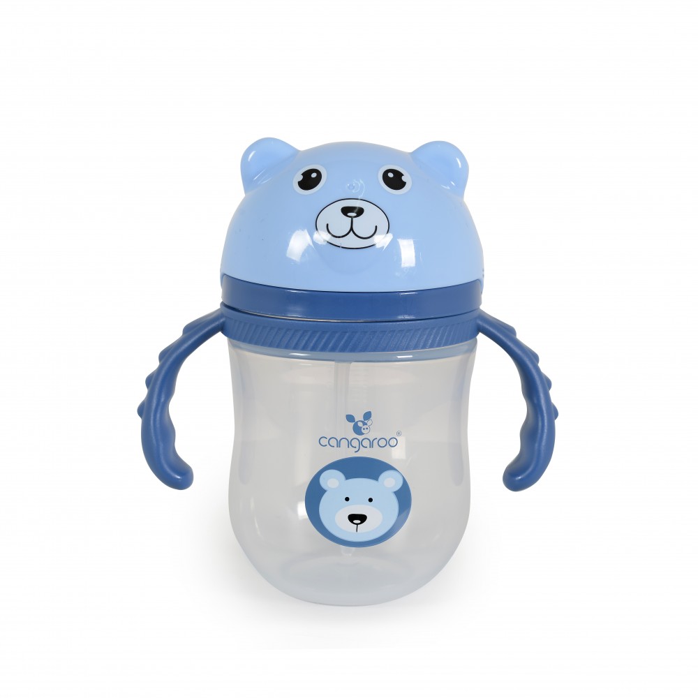 Cana cu pai Cangaroo 240ml Bear Blue Berry - imagine 3