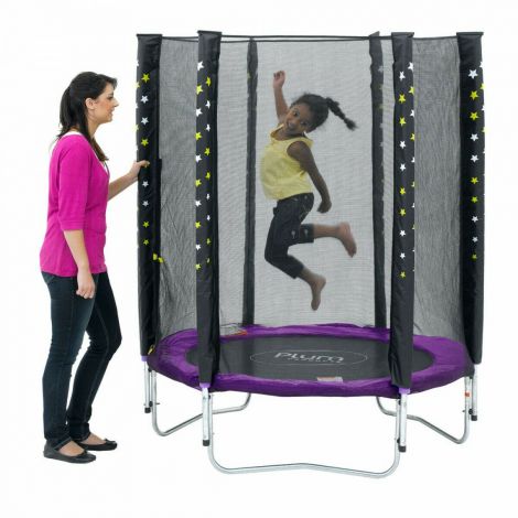 Trambulina Kids 140 cm cu Plasa Siguranță Plum - imagine 2