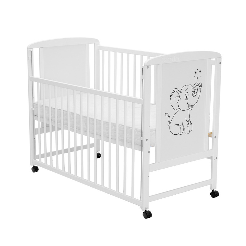 Patut Qmini Timmi Elephant Alb 120x60, Laterala Culisanta - imagine 3