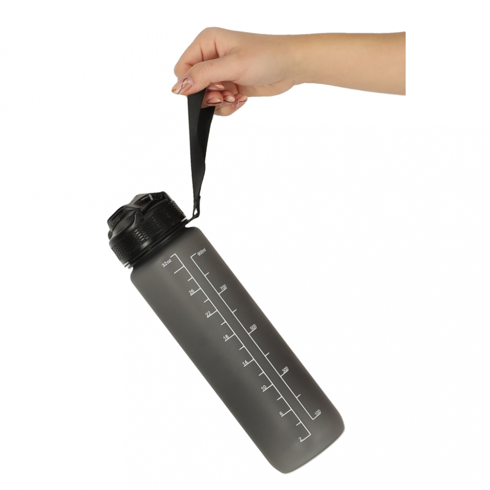 Sticlă Apă Sport Ikonka 1L, Gradată, Black - imagine 2