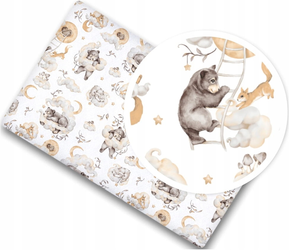 Cearceaf Copii Bumbac 100% BabyMam Sleepy Bears - imagine 4